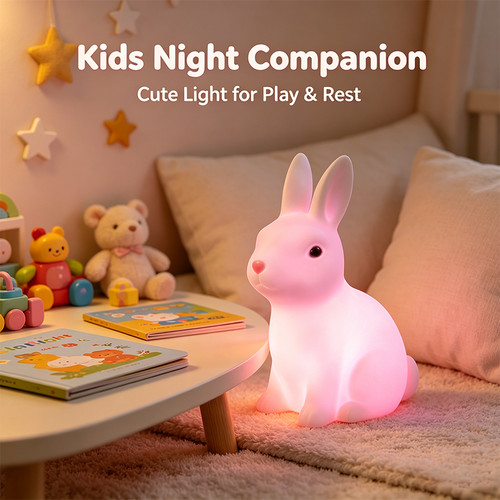 Colorful rabbit night light - colorful,