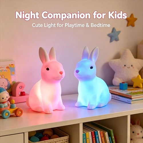 Colorful rabbit night - rabbit,