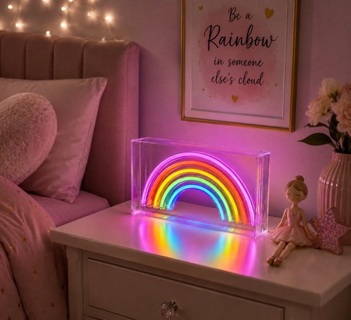 Rainbow led neon light box - led,
