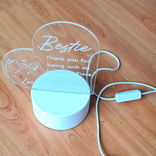 Bestie led acrylic night light - bestie,